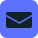 A simple rendering of an envelope on a purple background